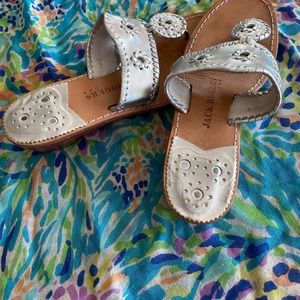 Jack Rogers size 8 w.  silver wedge.  Great condition.